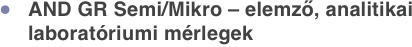 AND GR Semi/Mikro – elemző, analitikai laboratóriumi mérlegek